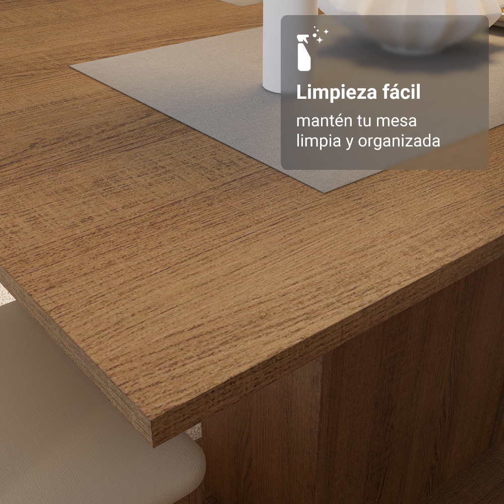 Juego de Comedor Talita Con 4 Sillas Marrón/Crema