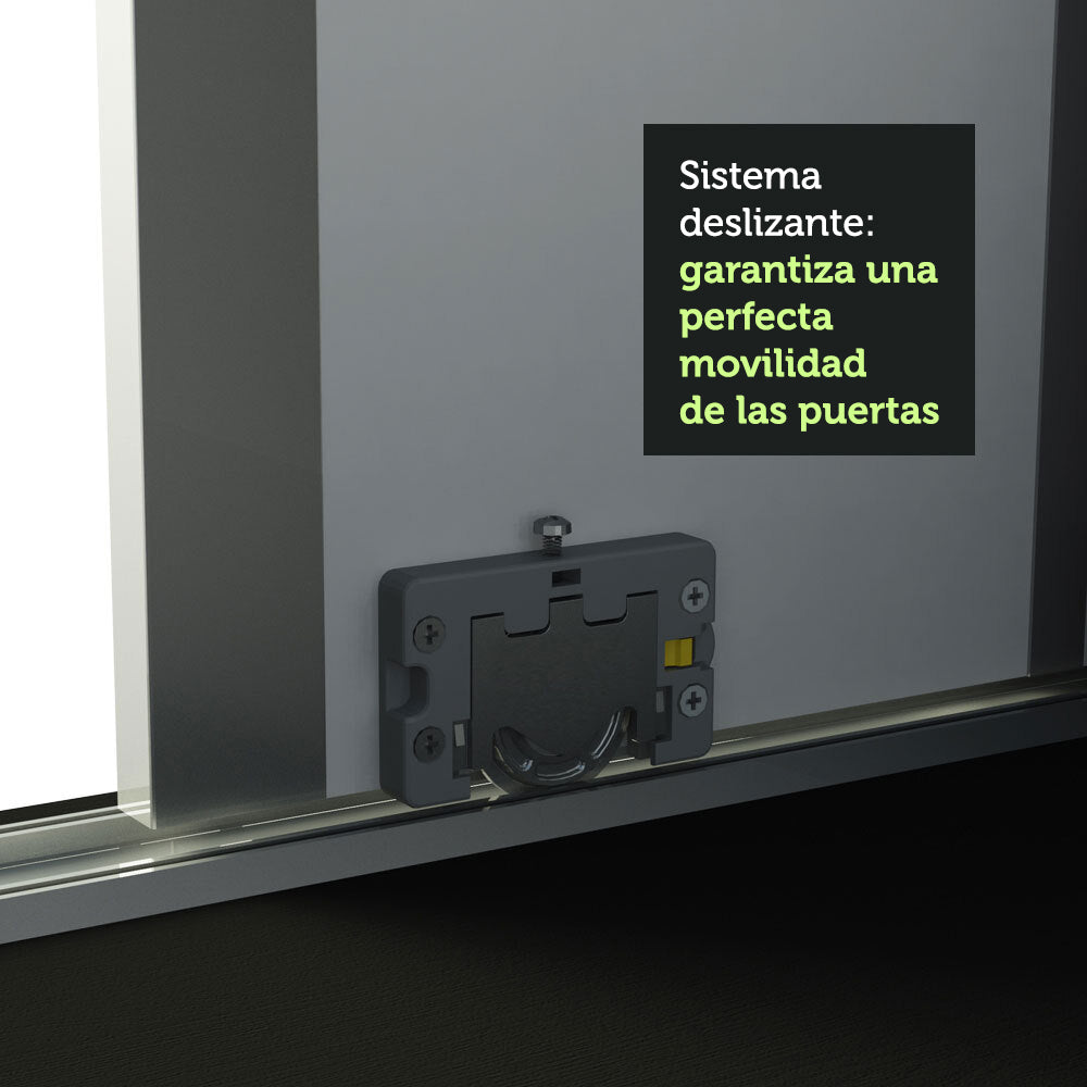 Placard Matrimonial 100% MDF Royale 3 Puertas Corredizas con Espejo Negro