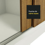 Placard Matrimonial Reno 3 Puertas Corredizas 1 Con Espejo - Blanco/Marrón