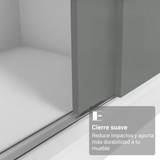 Placard Matrimonial con Patas 180 cm 3 Puertas con Espejo Reno Blanco/Gris