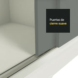 Placard Ropero Casal Madesa Reno 3 Puertas Corredizas con Espejos Blanco/Gris