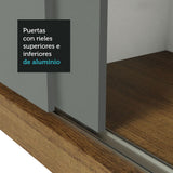 Placard Ropero Casal Madesa Reno 3 Puertas Corredizas con Espejos Marrón/Gris