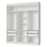 Placard Matrimonial 180 cm Sin Puertas 4 Cajones Venus Blanco