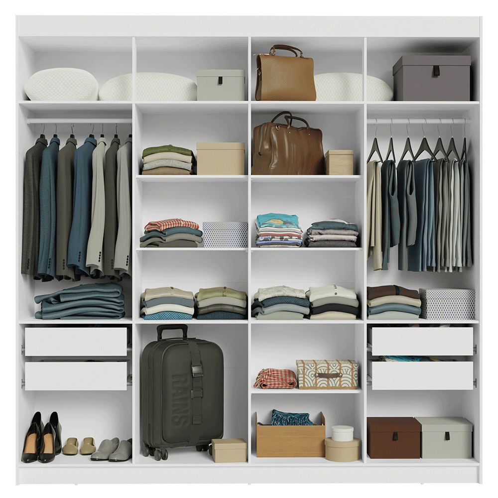 Placard Closet 4 Cajones 216 cm Blanco Venus Madesa