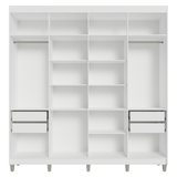 Placard Closet con Patas 4 Cajones 216cm Blanco Venus Madesa