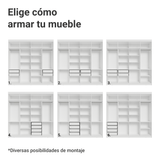 Placard Matrimonial 8 Puertas Batientes Venus Blanco/Negro/Negro