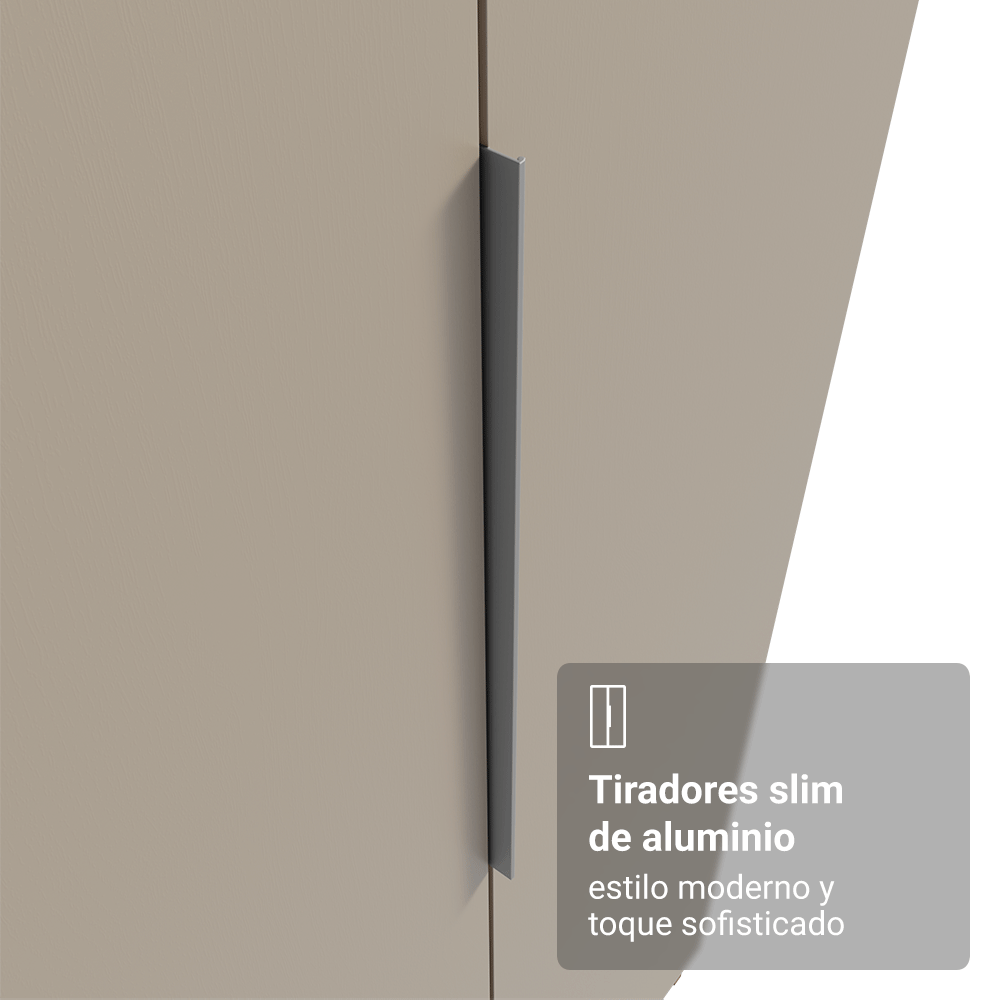 Placard Modular 2 Puertas 4 Repisas 1 Perchero Marrón/Crema Neo Madesa