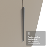 Placard Modular 2 Puertas 4 Repisas 1 Perchero Marrón/Crema Neo Madesa