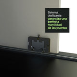 Placard Ropero Casal Madesa Istambul 3 Puertas Corredizas con Espejo 3 Cajones Negro/Blanco