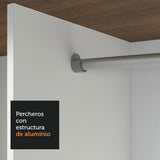 Placard Matrimonial 3 Puertas Corredizas con Espejos Marrón/Blanco Nobre