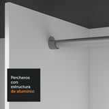 Placard Matrimonial 3 Puertas Corredizas 2 Cajones Negro/Gris Sublime