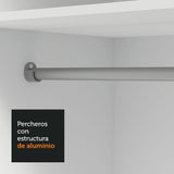 Placard 2 Puertas Corredizas con Espejo 4 Cajones Blanco Vivare Plus