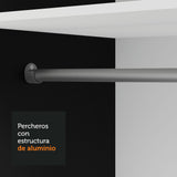 Placard 2 Puertas Corredizas con Espejo Negro Milano