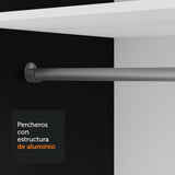 Placard 2 Puertas Corredizas 4 Cajones Negro Vivare Plus