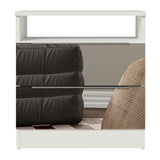 Mesa de Luz Madesa 3227 2 Cajones con Espejo Blanco