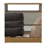 Mesa de Luz Madesa 3227 2 Cajones con Espejo Marrón