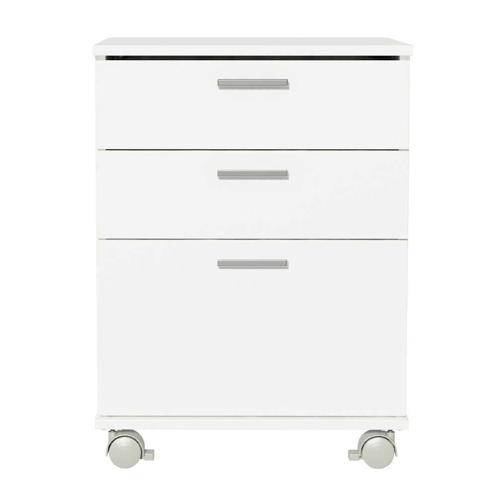 Cajonera Organizadora de Escritorio 3322 3 Cajones y Ruedas Blanco
