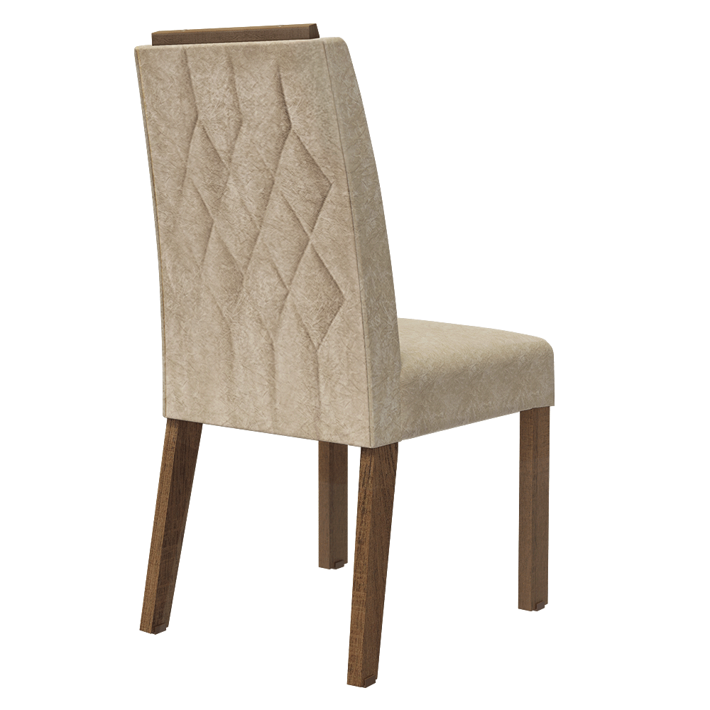 Combo 4 Sillas de Comedor Tapizadas 4254 con Detalle en madera Marrón/Imperial Madesa