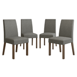 Kit 4 Sillas para Comedor 4255 Marrón/Gamuza Silver Madesa