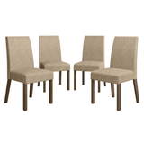 Kit 4 Sillas para Comedor 4255 Marrón/Gamuza Imperial Madesa