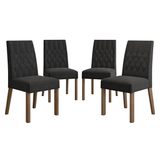 Kit 4 Sillas para Comedor 4256 Marrón/Gamuza Oxford Madesa