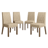 Kit 4 Sillas para Comedor 4256 Marrón/Gamuza Imperial Madesa