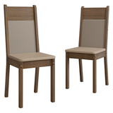 Kit 2 Sillas 4280 Marrón/Beige Sintético