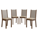 Kit 4 Sillas De Comedor 4291 Marrón/Crema/Lily Beige