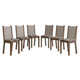 Kit 6 Sillas 4291 Marrón/Crema/Hibisco