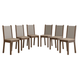 Kit 6 Sillas 4291 Marrón/Crema / Beige Sintético