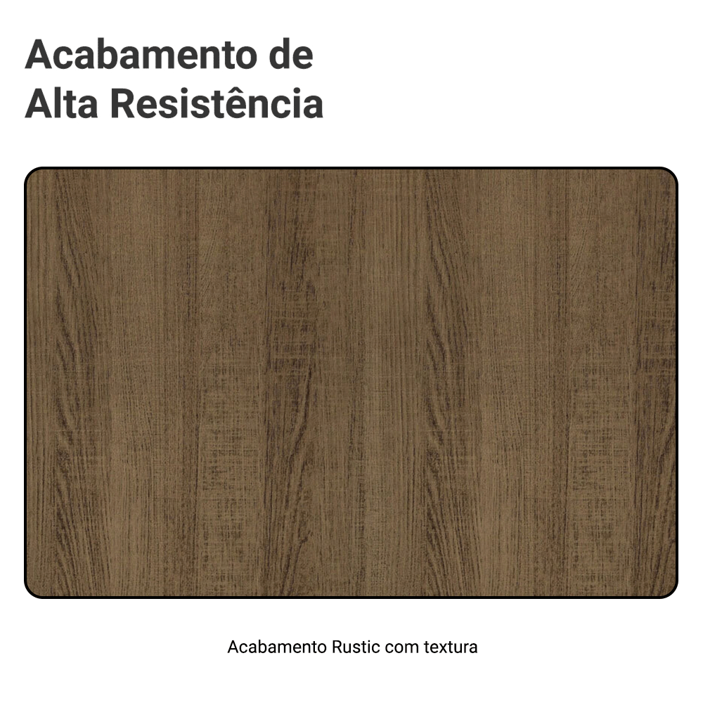 Mesa de Comedor Rectangular Tapa con Borde Biselado y Vidrio Sobrepuesto Marrón 5275 Madesa