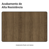 Mesa de Comedor Rectangular Tapa con Borde Biselado y Vidrio Sobrepuesto Marrón 5275 Madesa