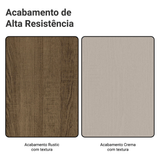 Mesa de Comedor Rectangular Tapa con Borde Biselado y Vidrio Sobrepuesto Marrón/Crema 5275 Madesa