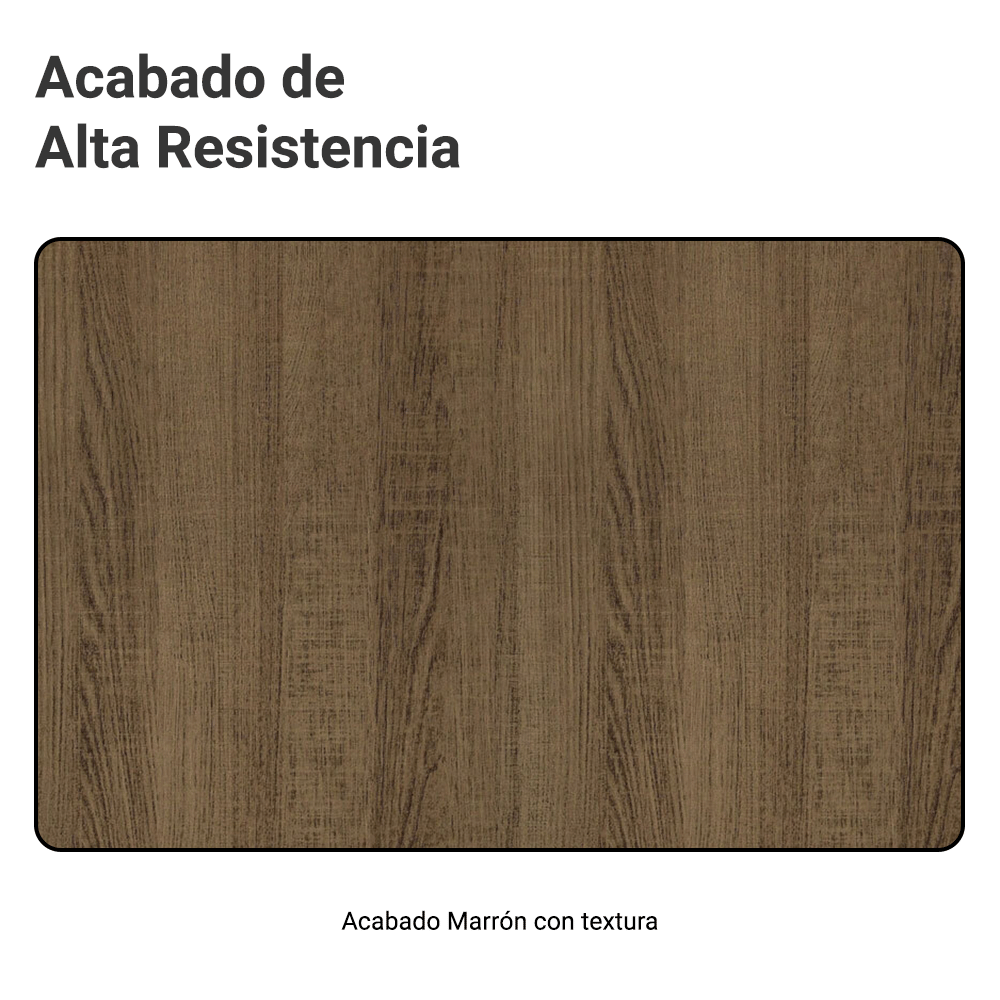Mesa de Comedor Rectangular Tapa con Borde Biselado y Vidrio Sobrepuesto Marrón 5364 Madesa