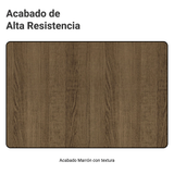 Mesa de Comedor Rectangular Tapa con Borde Biselado y Vidrio Sobrepuesto Marrón 5364 Madesa
