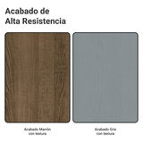 Mesa de Comedor Rectangular Tapa con Borde Biselado Marrón/Gris 5389 Madesa