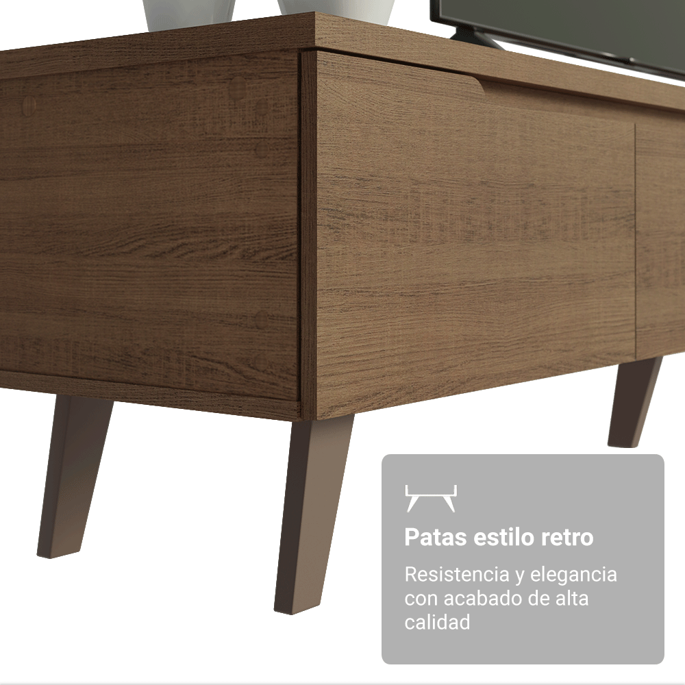 Rack para TV hasta 75 Pulgadas 180 cm 2 Puertas 1 Cajón Marrón Dune Madesa