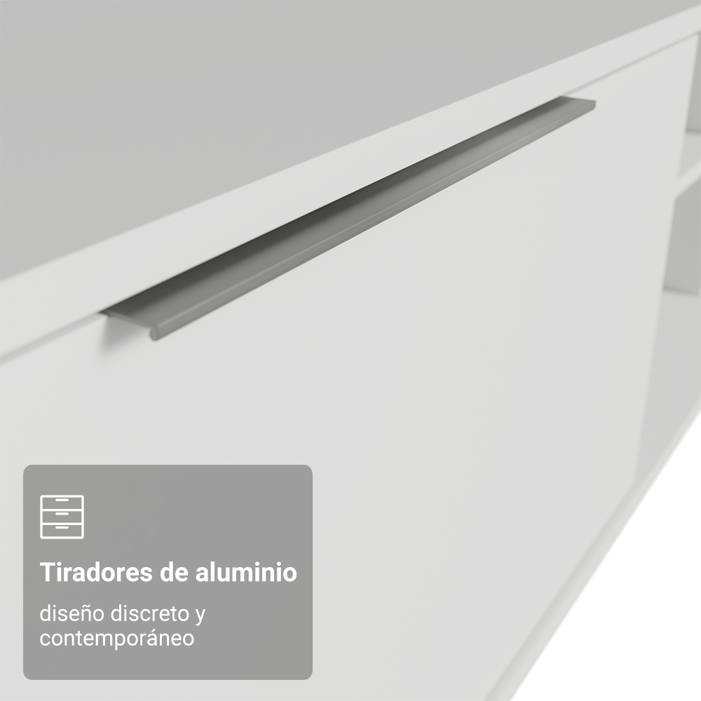 Rack Flotante para TV hasta 80 Pulgadas 218 cm 2 Puertas Blanco Stella Madesa