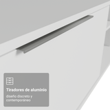 Rack Flotante para TV hasta 80 Pulgadas 218 cm 2 Puertas Blanco Stella Madesa