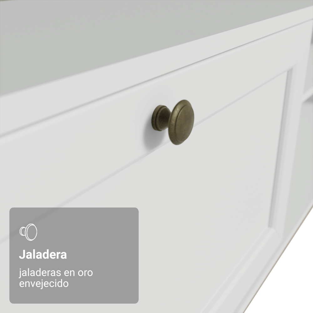 Rack Flotante para TV hasta 80 Pulgadas 218 cm 2 Puertas Blanco Vik Madesa