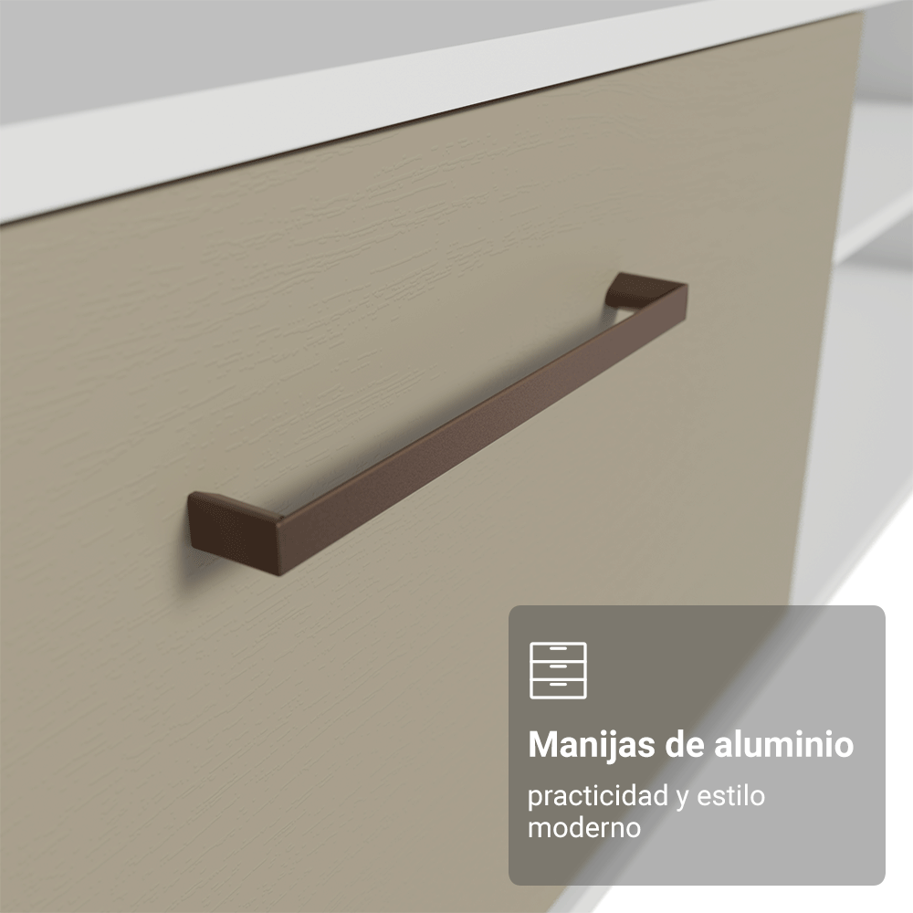 Rack Flotante para TV hasta 80 Pulgadas 218 cm 2 Puertas Blanco/Crema Agata Madesa
