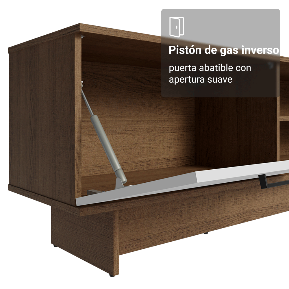 Rack para TV hasta 80 Pulgadas 218 cm 2 Puertas Marrón/Blanco Agata Madesa