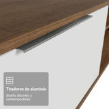 Rack Flotante para TV hasta 80 Pulgadas 218 cm 2 Puertas Marrón/Blanco Stella Madesa