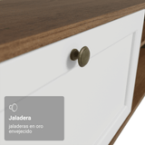 Rack para TV hasta 80 Pulgadas 218 cm 2 Puertas Marrón/Blanco Vik Madesa