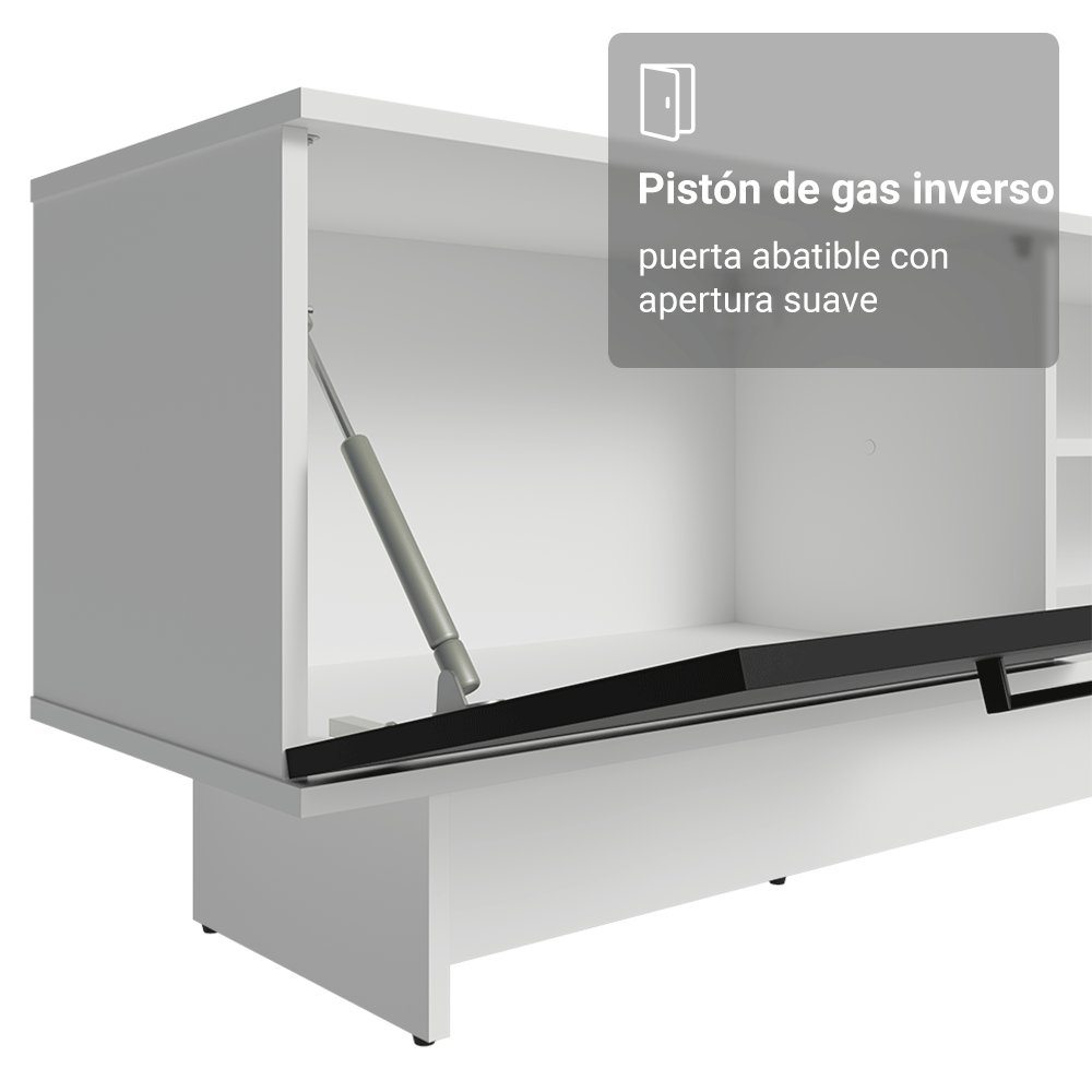 Rack para TV hasta 80 Pulgadas 218 cm 2 Puertas Blanco/Negro Agata Madesa