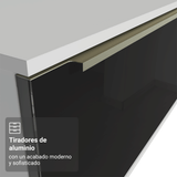 Rack para TV hasta 80 Pulgadas 218 cm 2 Puertas Blanco/Negro Lux Madesa