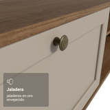 Rack para TV hasta 80 Pulgadas 218 cm 2 Puertas Marrón/Crema Vik Madesa