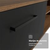 Rack Flotante para TV hasta 80 Pulgadas 218 cm 2 Puertas Marrón/Negro Agata Madesa