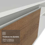 Rack Flotante para TV hasta 80 Pulgadas 218 cm 2 Puertas Blanco/Marrón Glamy Madesa