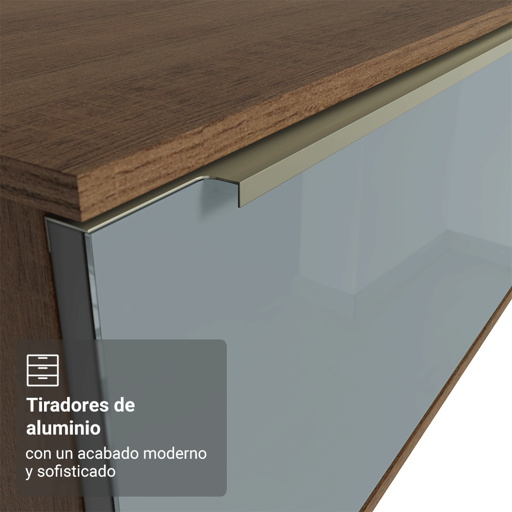 Rack Flotante para TV hasta 80 Pulgadas 218 cm 2 Puertas Marrón/Gris Lux Madesa